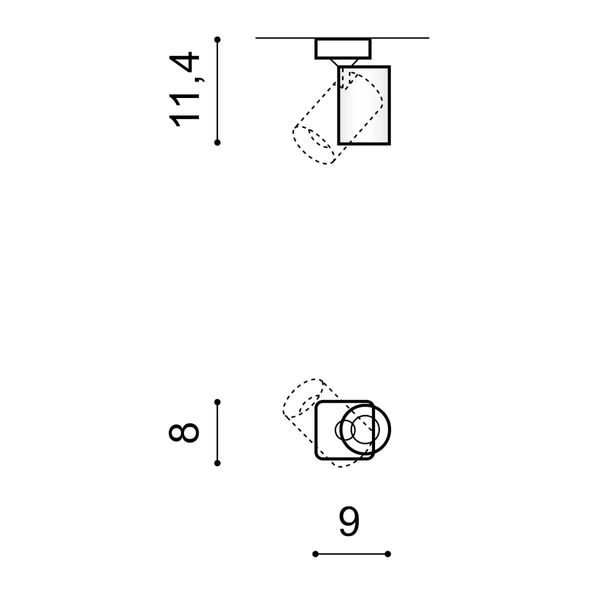 Lampa nasufitowa Exo AZ3194 kierunkowy spot do sypialni biała