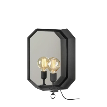 Oprawa ścienna Kogo 108832 lustrzana metalowa geometryczna czarna