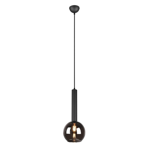 Lampa zawieszana CLAYTON 310300132 Trio pojedyncza bańka przydymiona czarny