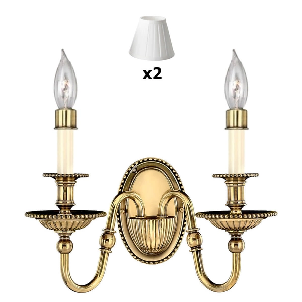 Lampa na ściane z abażurami Cambridge HK-CAMBRIDGE2+2xLS162-WHT Hinkley mosiądz biały