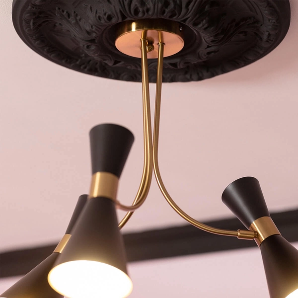 Sufitowa lampa do salonu Salvatore ABR-ZZSAL3XE27 Abruzzo loft czarny złoty