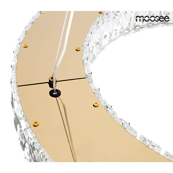 Kryształowa lampa wisząca Allisia MSE010100352 Moosee LED 43W 3000K złota