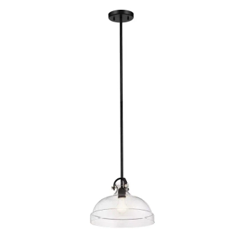 Lampa wisząca nad wyspę Hampton przezroczysta grafitowa szklana 1xE27 ELS-HAMPTON-P-GR