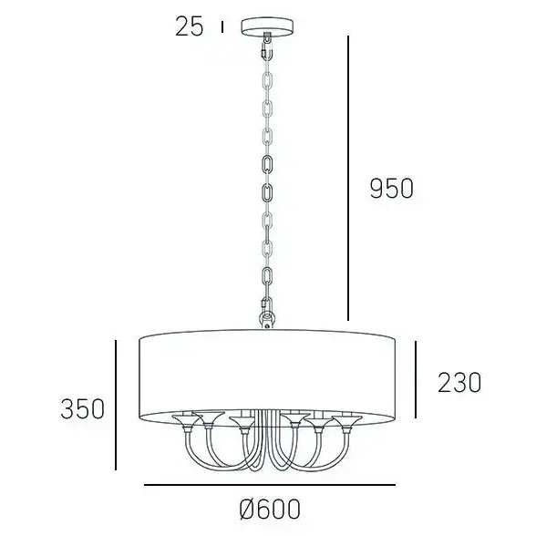 Klasyczna LAMPA wisząca ABU DHABI P06871BR-WH Cosmolight okrągły zwis do sypialni biały