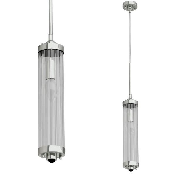 LAMPA wisząca Fiatto l Cromo Orlicki Design okrągła OPRAWA glamour ZWIS szklany chrom przezroczysty