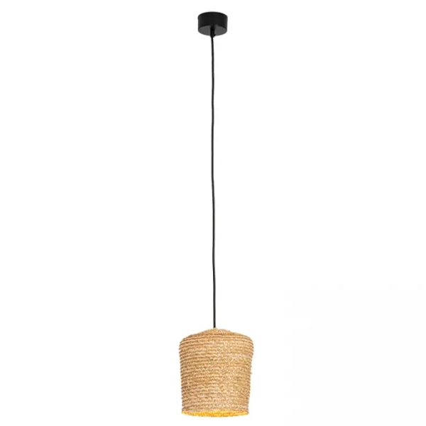 Ekologiczna lampa do sypialni 22167 pszenica pleciona brązowa