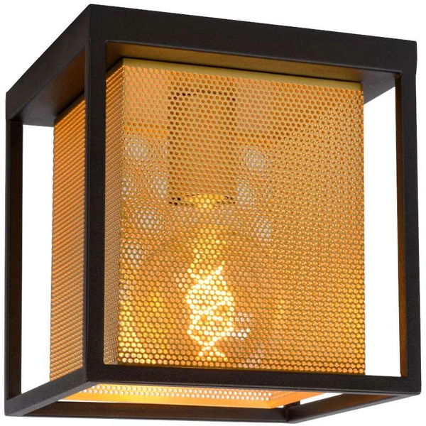 LAMPA sufitowa SANSA 21122/01/30 Lucide loftowa OPRAWA metalowa siatka mosiądz czarna
