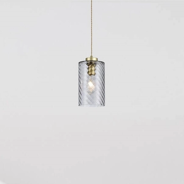 LAMPA wisząca SHEILA 5228 Rabalux szklana OPRAWA zwis tuba przydymiona złota