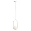 Lampa wisząca kulista Riva 1086G9 Aldex metalowa kremowa biała