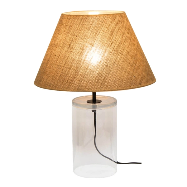 Stołowa LAMPA abażurowa VASO JUTE 779119110 Britop szklana beżowa