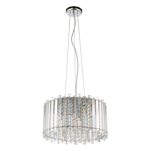 Wisząca lampa glamour Hanna 78699 okrągła crystals chrom przezroczysty