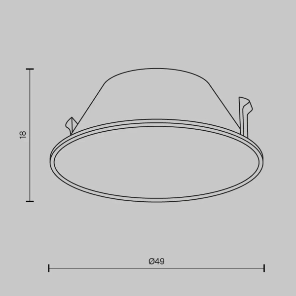 Odblaskowa rama do lamp podsufitowych Wise Ring057-7-MG czarna