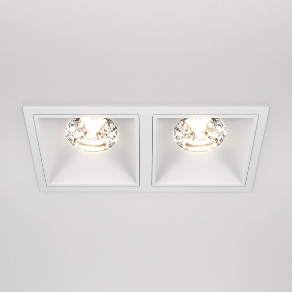 Podwójna lampa sufitowa Alfa DL043-02-15W3K-D-SQ-W LED 30W 3000K biały