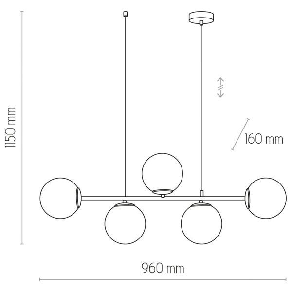 Molekułowa lampa wisząca Celeste 6219 TK Lighting szklane mleczne kule