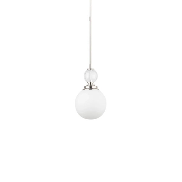 Szklana lampa wisząca Abano ABA-ZW-1 (N) kula przezroczysta nikiel