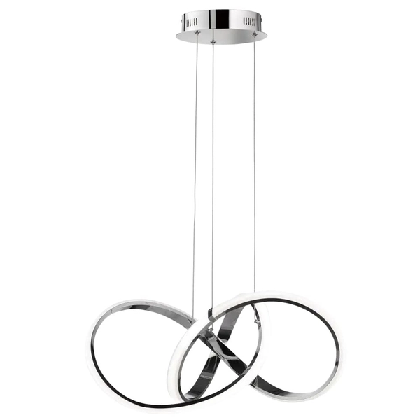 Futurystyczna lampa wisząca Tokyo P01670CH Cosmolight LED 32W 3000K metal biała srebrna