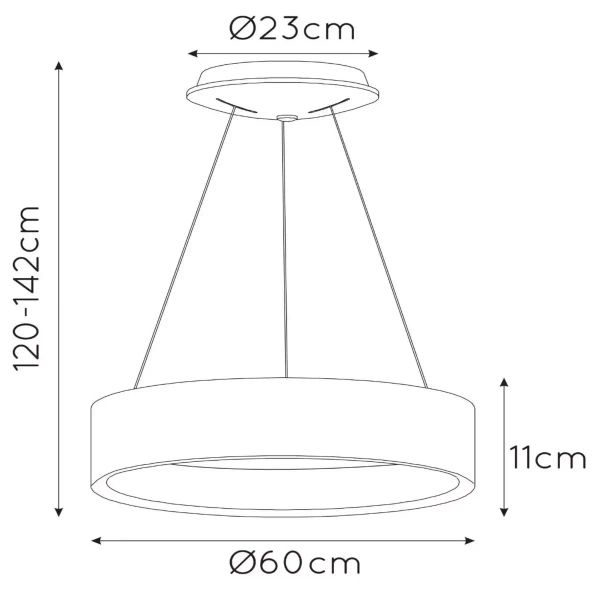 Wisząca lampa LED Talowe 46400/42/31 Lucide LED 39W 3000K ring biały