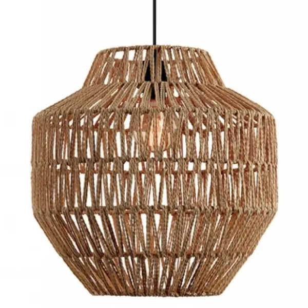 Naturalna lampa wisząca 20236 papierowa bambus sznurkowa brązowy