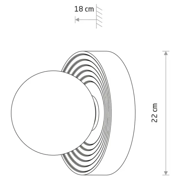 Okrągła ścienna lampa CLAY 11747 kula ball biała szara