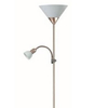 Podłogowa lampa z wtyczką ACTION 4064 metalowa biała satyna chrom