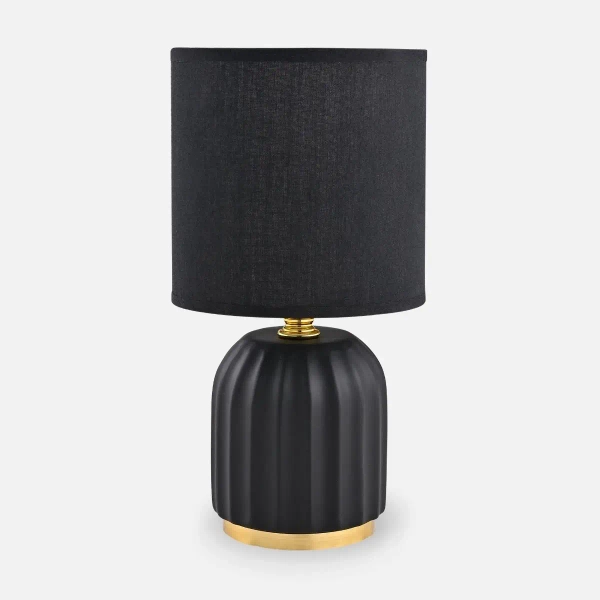 Nocna lampka STOŁOWA HS8723-BL tuba ceramiczka czarny zloty