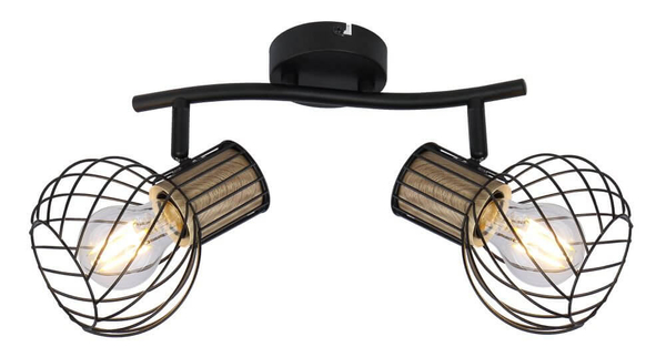 Lampa sufitowa regulowana Luise 54012-2S czarna drewno