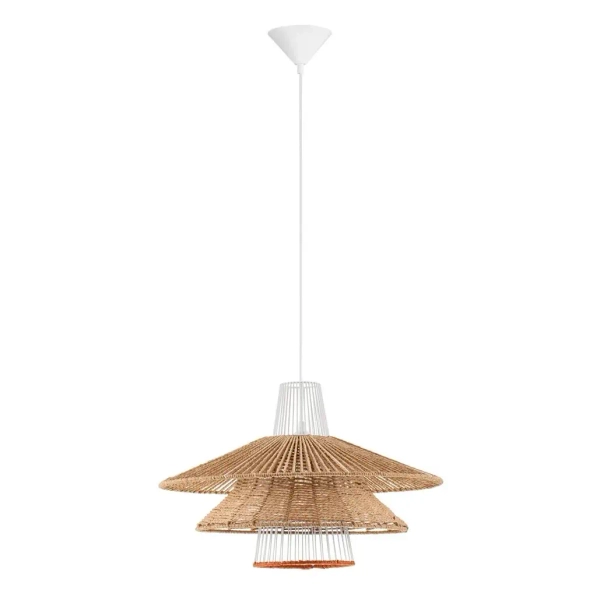 Sznurkowa wisząca lampa LOREZIA LE45373 boho do salonu brązowa
