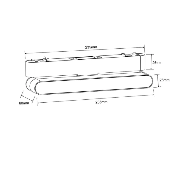 Szynowa lampa magnetyczna Magnetic LP-626-MAG SLIM 12W 4WH 4000K biała