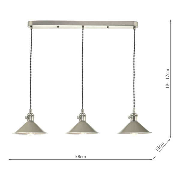 Kuchenna lampa wisząca HAD3661-06 Dar Lighting metalowa chrom szary