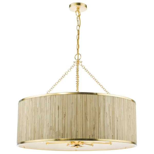 Wisząca lampa hampton Fernella FEN0835 do jadalni trawa morska złoty