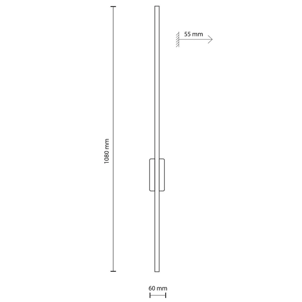 Podłużna lampa ścienna Flash 6411 LED 24W 3000K drewniana czarna