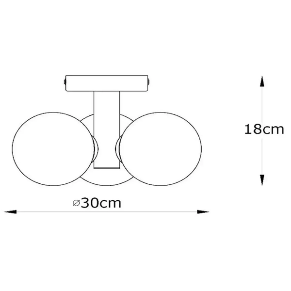 Lampa sufitowa TRUDY 74116/03/30 Lucide IP44 kule czarne przydymione