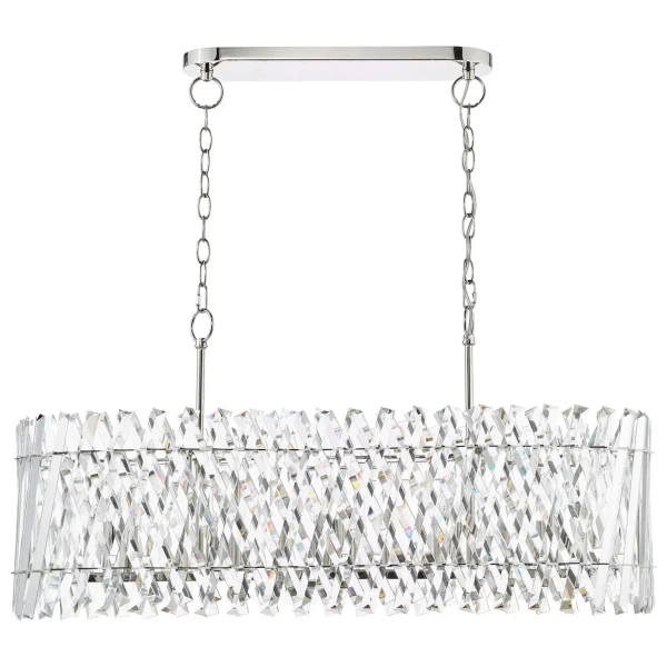 Pałacowy żyrandol Entwine ENT2338 do jadalni kryształowy nikiel