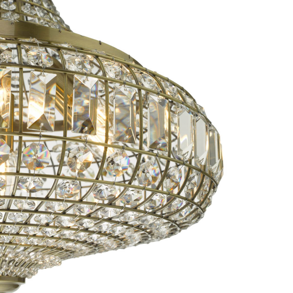 Wisząca lampa kryształowa Asmara ASM0675 mosiądz przezroczysty