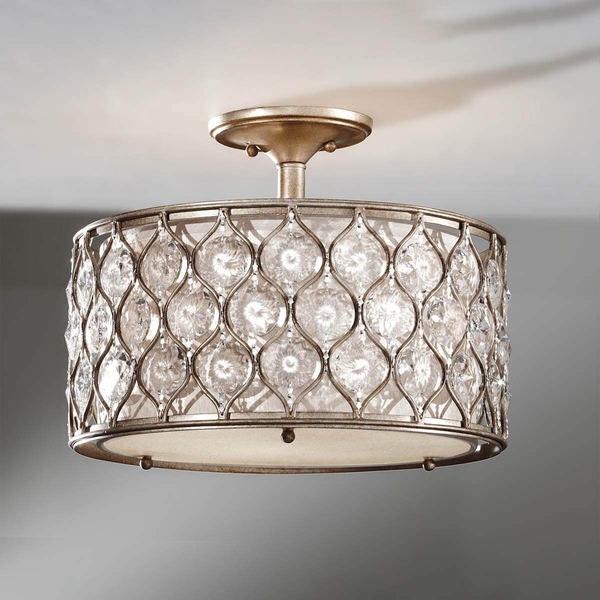 Sufitowa lampa glamour Lucia FE-LUCIA-SF kryształowa srebrna