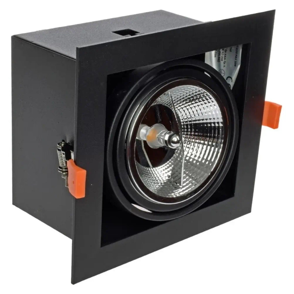 Wpuszczana lampa sufitowa Plaza ML4740 metalowa do salonu czarna