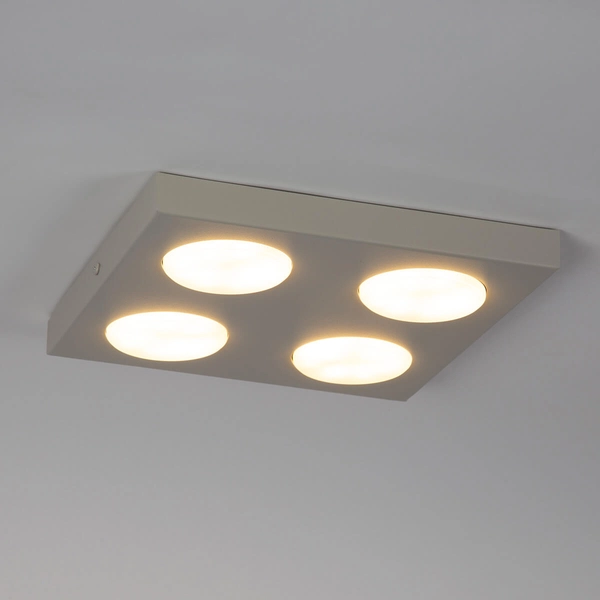 Lampa natynkowa do sypialni Hero 40995 kwadrat bloczek szara