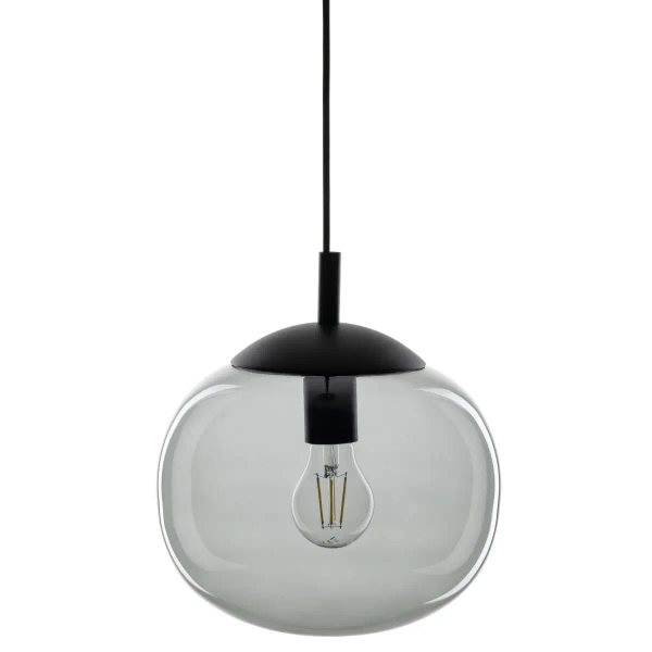 Lampa zwieszana do sypialni VIBE 4972 szklana kula czarny grafit