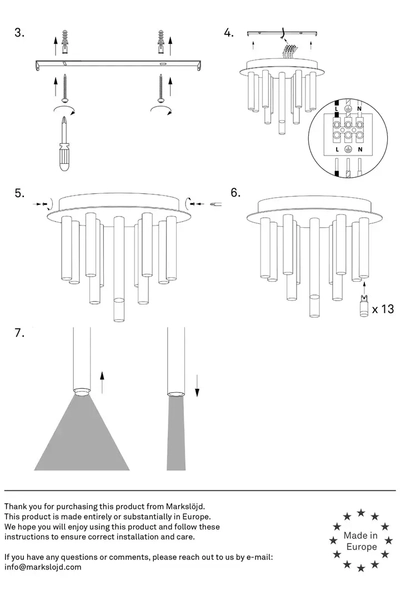 Okrągła lampa sufitowa Gocce do salonu tuby czarne złote