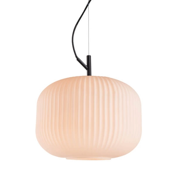 Lampa szklana zwis Rues PND-64536B-L-BL-OPA Italux czarny biały