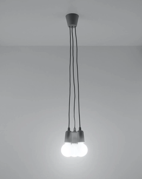 LAMPA wisząca SL.0576 pająk OPRAWKA industrialny ZWIS szary