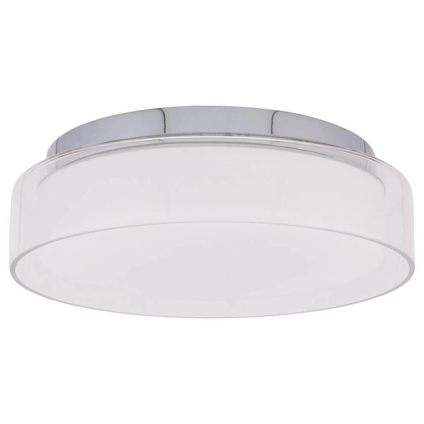 Okrągły plafon salonowy Pan LED 12W szklana lampa chrom
