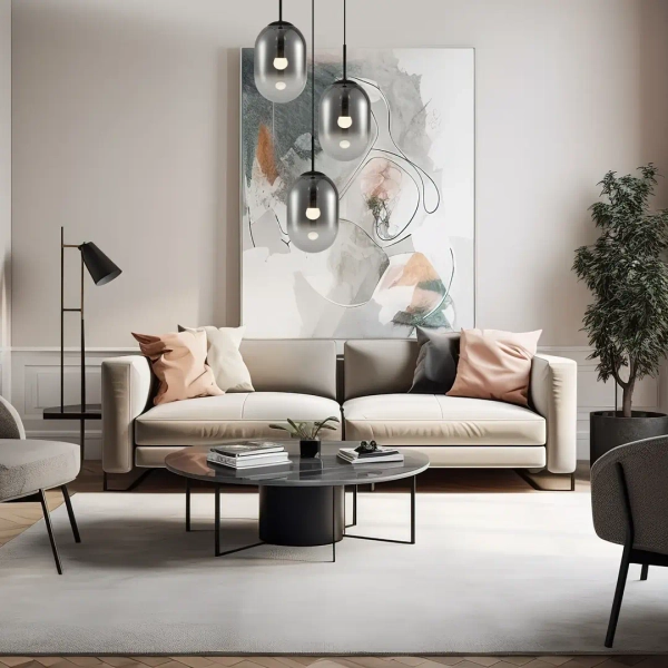 Potrójny wiszący żyrandol ALIAS BLACK ML0320 do przedpokoju czarny