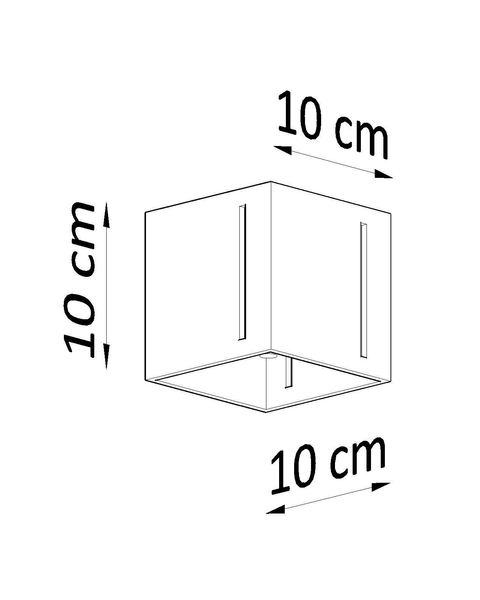 Plafon LAMPA sufitowa SL.0400 metalowa OPRAWA kwadratowa kostka cube czarna