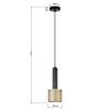 Zwisowa lampa do jadalni Amo LP-0702/1P GD tuba złota czarna