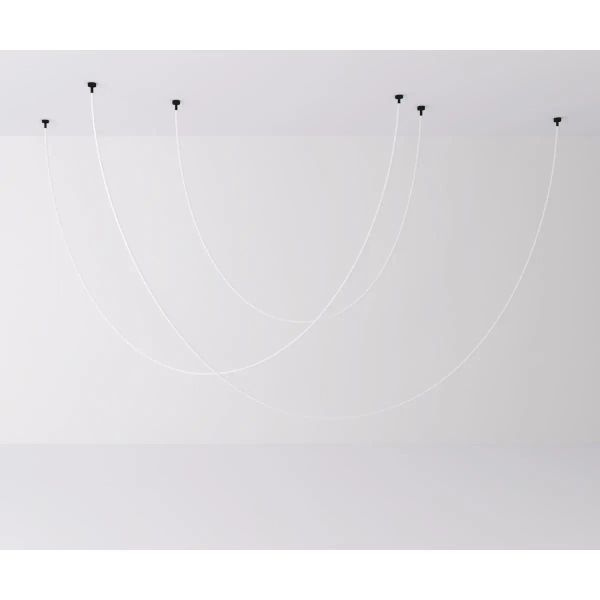 Lampa wisząca nowoczesna SNAKE MD1021-5 biała czarna metal PVC 72W 3000K 5M wąż ledowy