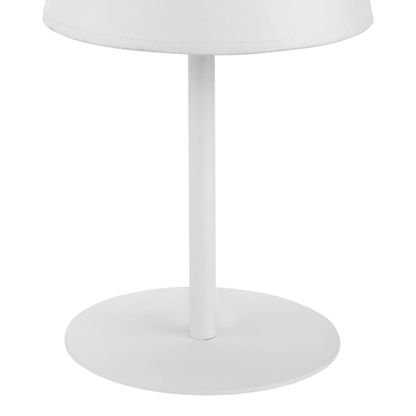 Stolikowa lampa abażurowa Maja 2935 TK Lighting z tkaniny metalowa biała