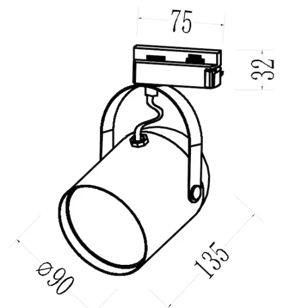 Trójfazowa szynoprzewodowa lampa Quber Track ML2274 czarny
