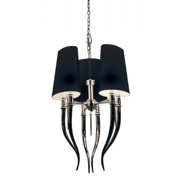 Wisząca lampa salonowa Diablo z abażurami czarna chrom