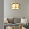 Okrągła lampa wisząca L&-191921 Light& abażurowa biała złota